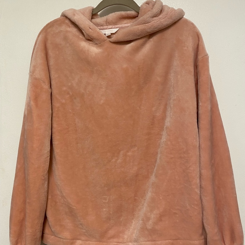 Lauren Conrad Blush Faux Fur Hoodie
